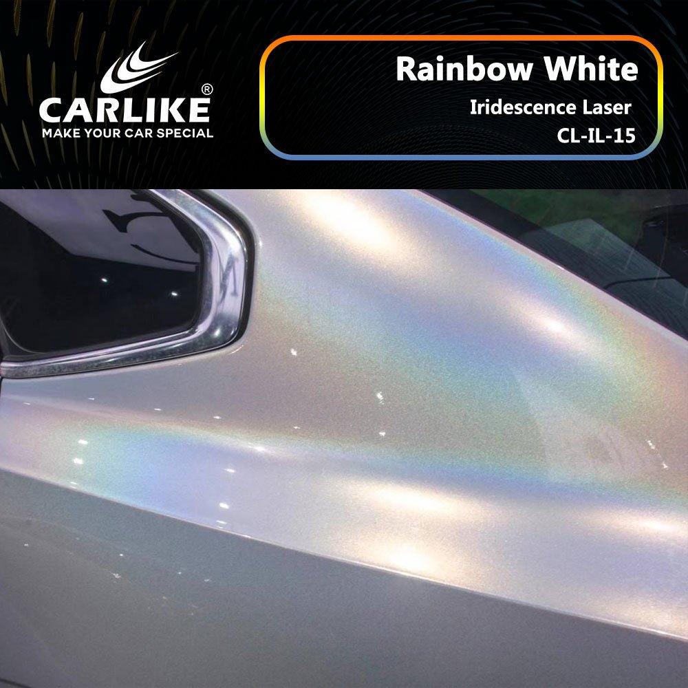 CARLIKE CL-IL-15 Irisé Laser Arc-en-ciel Blanc Vinyle — 