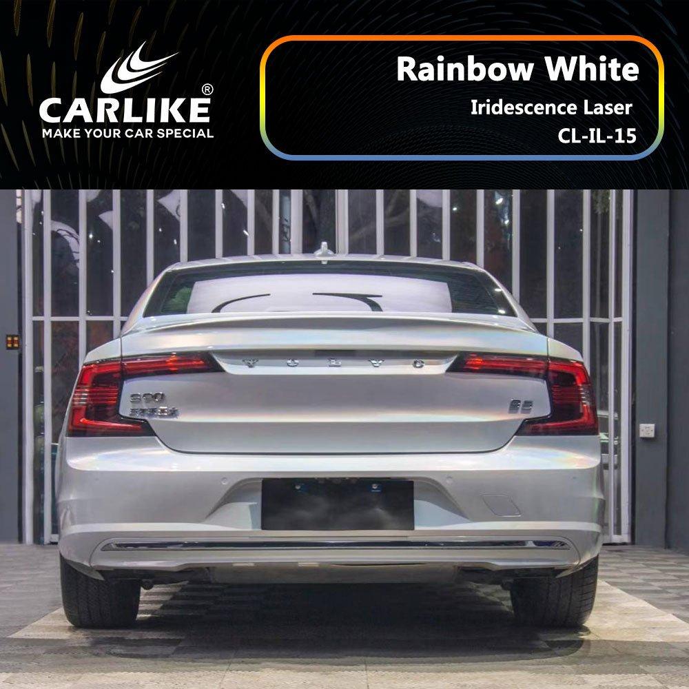 CARLIKE CL-IL-15 Irisé Laser Arc-en-ciel Blanc Vinyle — 