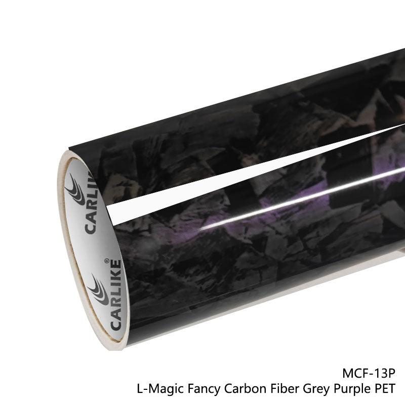 CARLIKE CL-MCF-13P Large Texture L-Magique Fancy Fibre de carbone Gris Violet Vinyle PET Liner — 