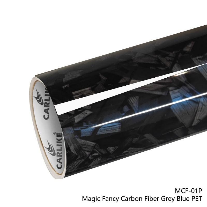 CARLIKE CL-MCF-01P Magique Fancy Fibre de carbone Gris Bleu Vinyle PET Liner — 