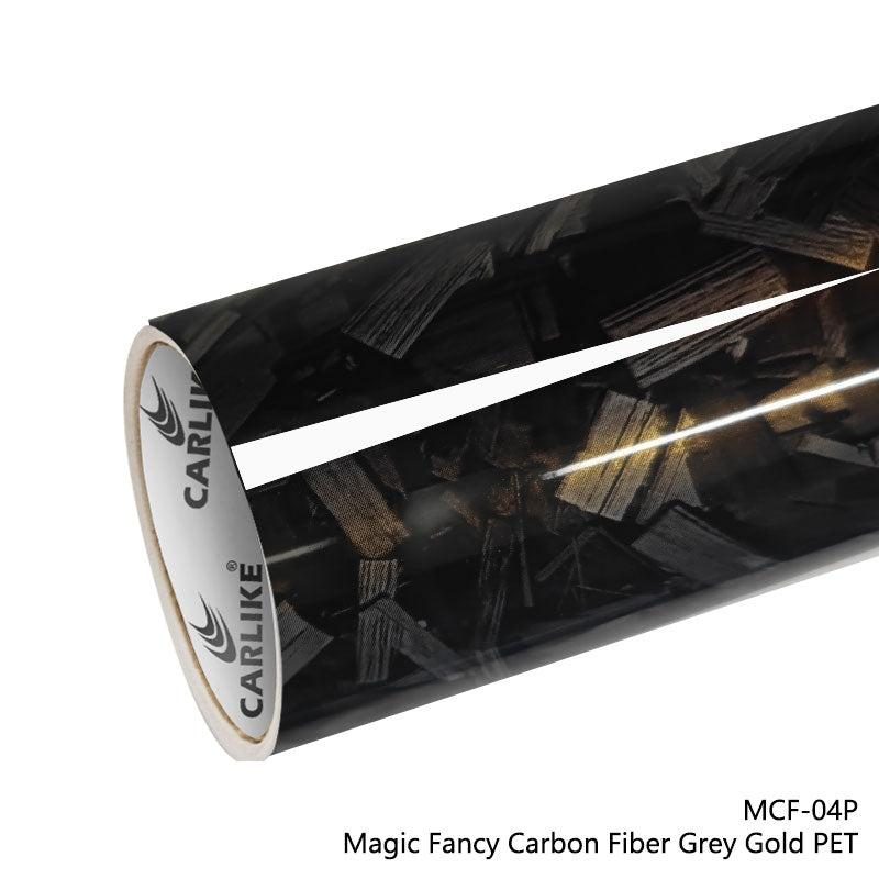 CARLIKE CL-MCF-04P Magique Fancy Fibre de carbone Gris Or Vinyle PET Liner — 
