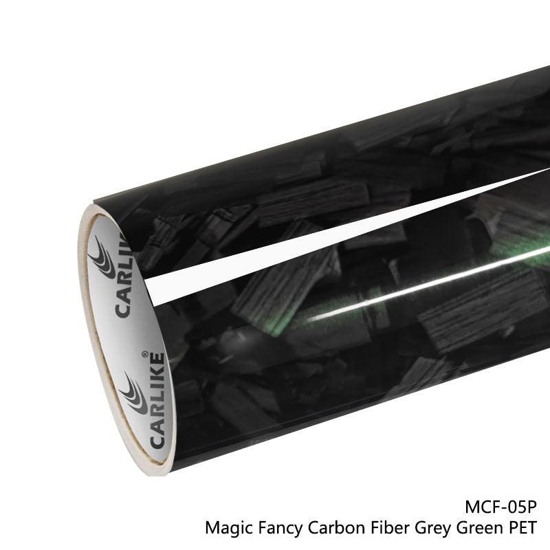 CARLIKE CL-MCF-05P Magique Fancy Fibre de carbone Gris Vert Vinyle PET Liner — 