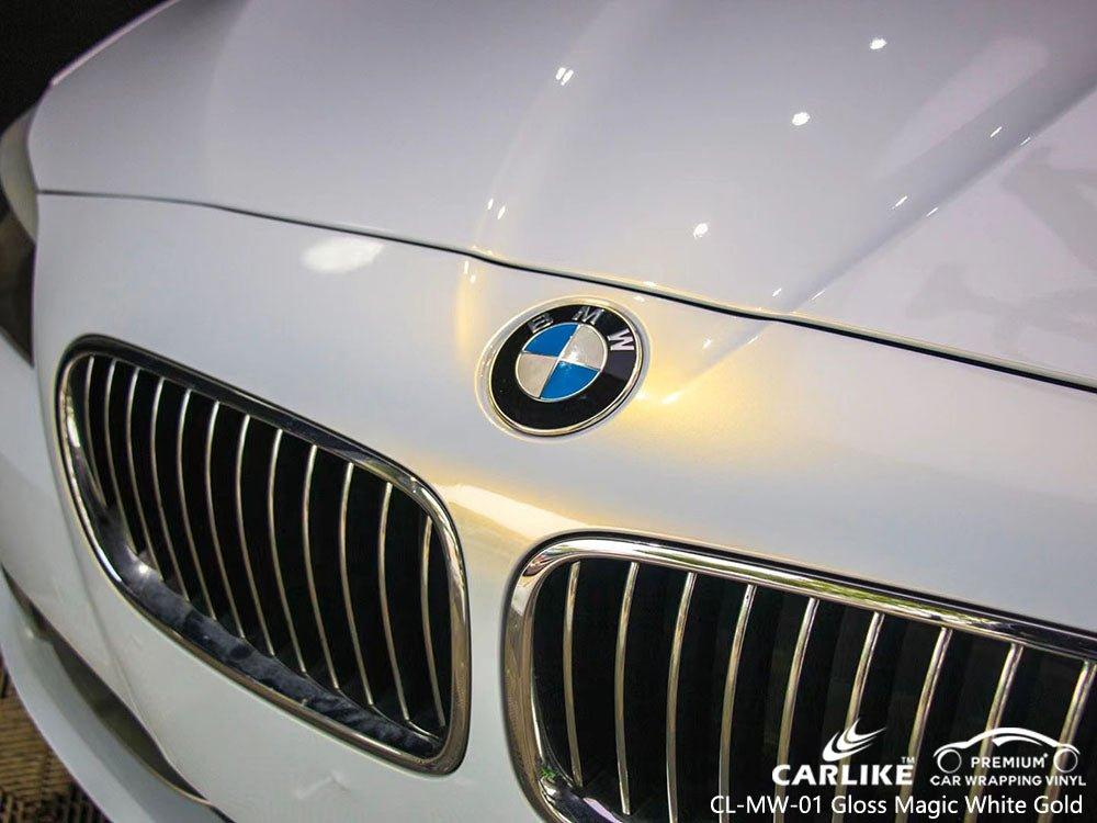 CARLIKE CL-MW-01 Nacré Magique Brillant Blanc Or Vinyle — 
