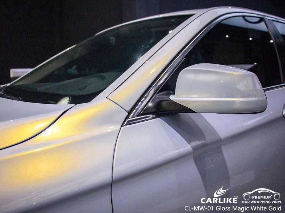 CARLIKE CL-MW-01 Nacré Magique Brillant Blanc Or Vinyle — 