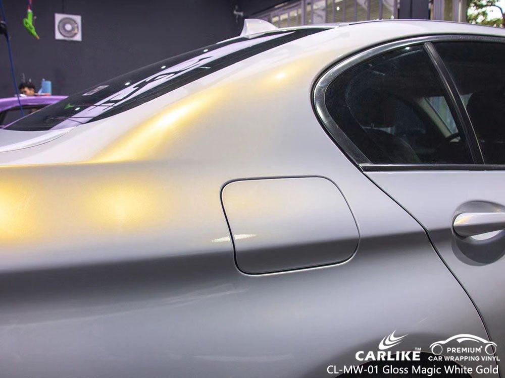CARLIKE CL-MW-01 Nacré Magique Brillant Blanc Or Vinyle — 