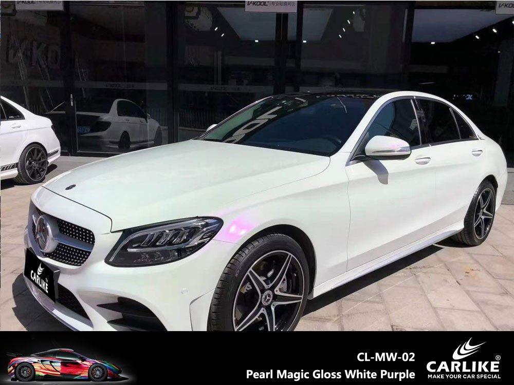 CARLIKE CL-MW-02 Nacré Magique Brillant Blanc Violet Vinyle — 