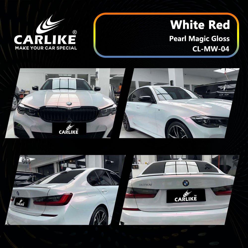 CARLIKE CL-MW-04 Pearl Magic Gloss White Red Vinyl — 