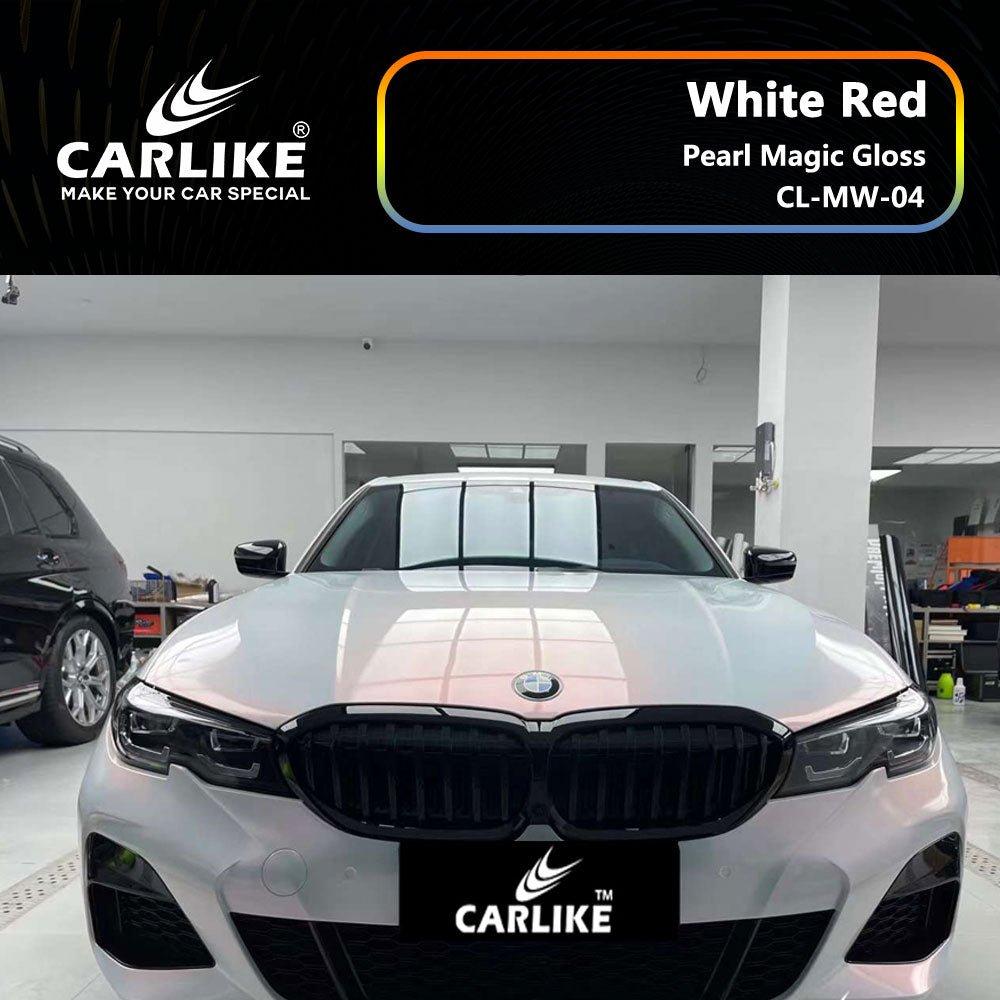 CARLIKE CL-MW-04 Pearl Magic Gloss White Red Vinyl — 