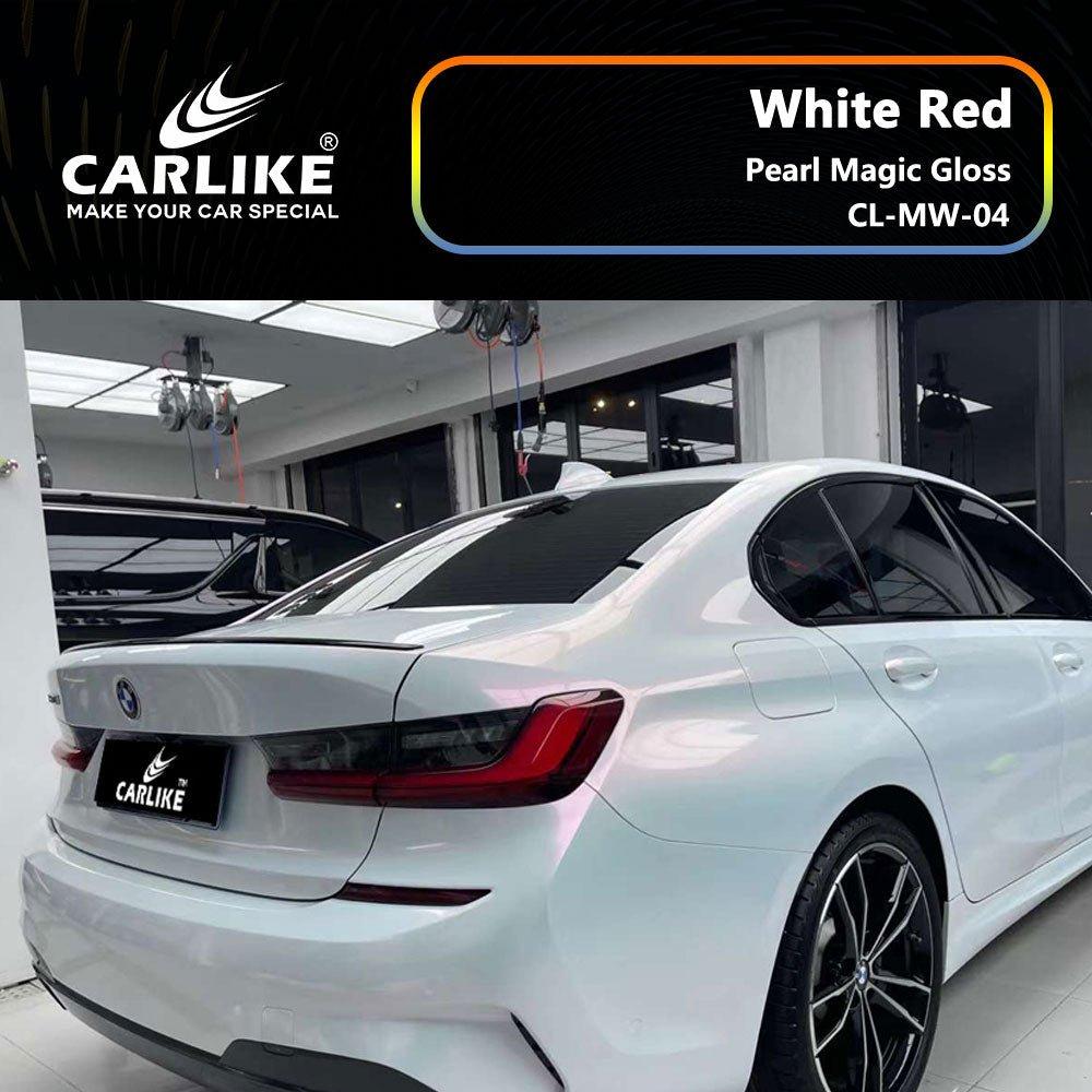 CARLIKE CL-MW-04 Pearl Magic Gloss White Red Vinyl — 
