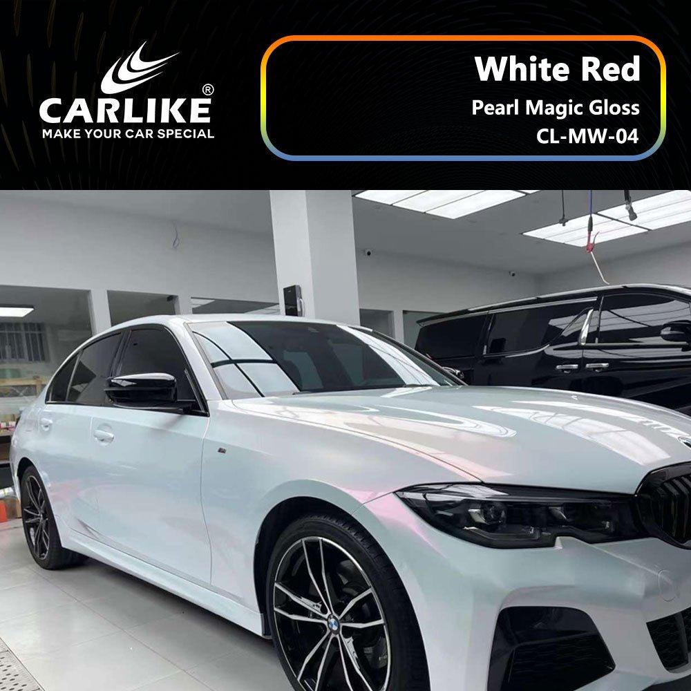 CARLIKE CL-MW-04 Pearl Magic Gloss White Red Vinyl — 