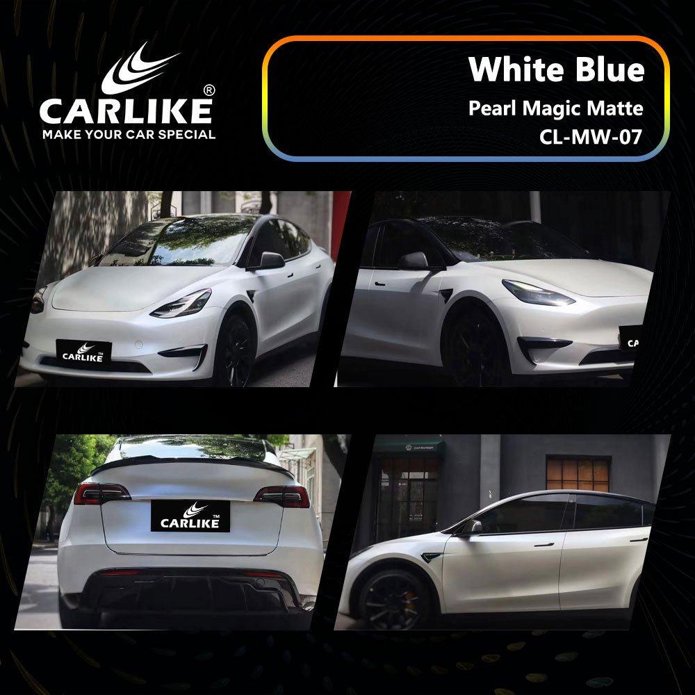 CARLIKE CL-MW-07 Pearl Magic Matte White Blue Vinyl — 