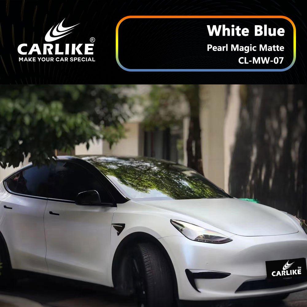 CARLIKE CL-MW-07 Pearl Magic Matte White Blue Vinyl — 