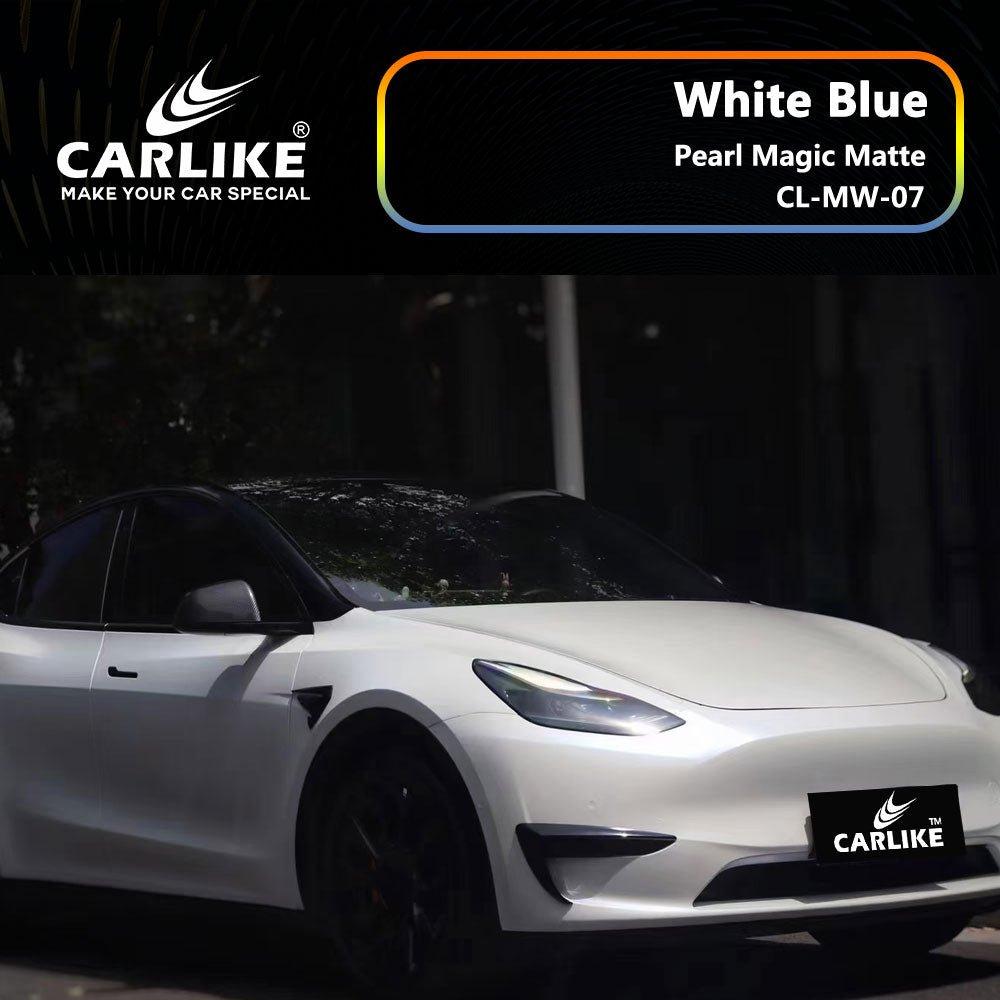 CARLIKE CL-MW-07 Pearl Magic Matte White Blue Vinyl — 
