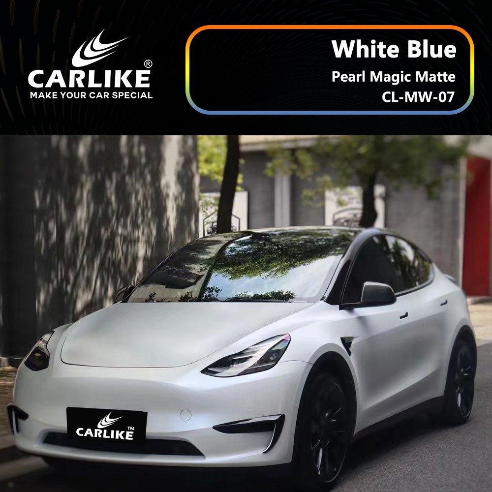 CARLIKE CL-MW-07 Pearl Magic Matte White Blue Vinyl — 