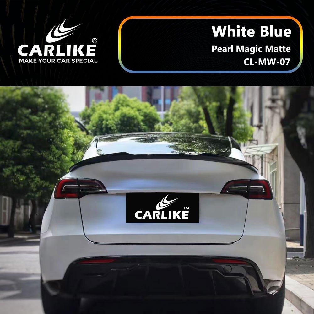 CARLIKE CL-MW-07 Pearl Magic Matte White Blue Vinyl — 