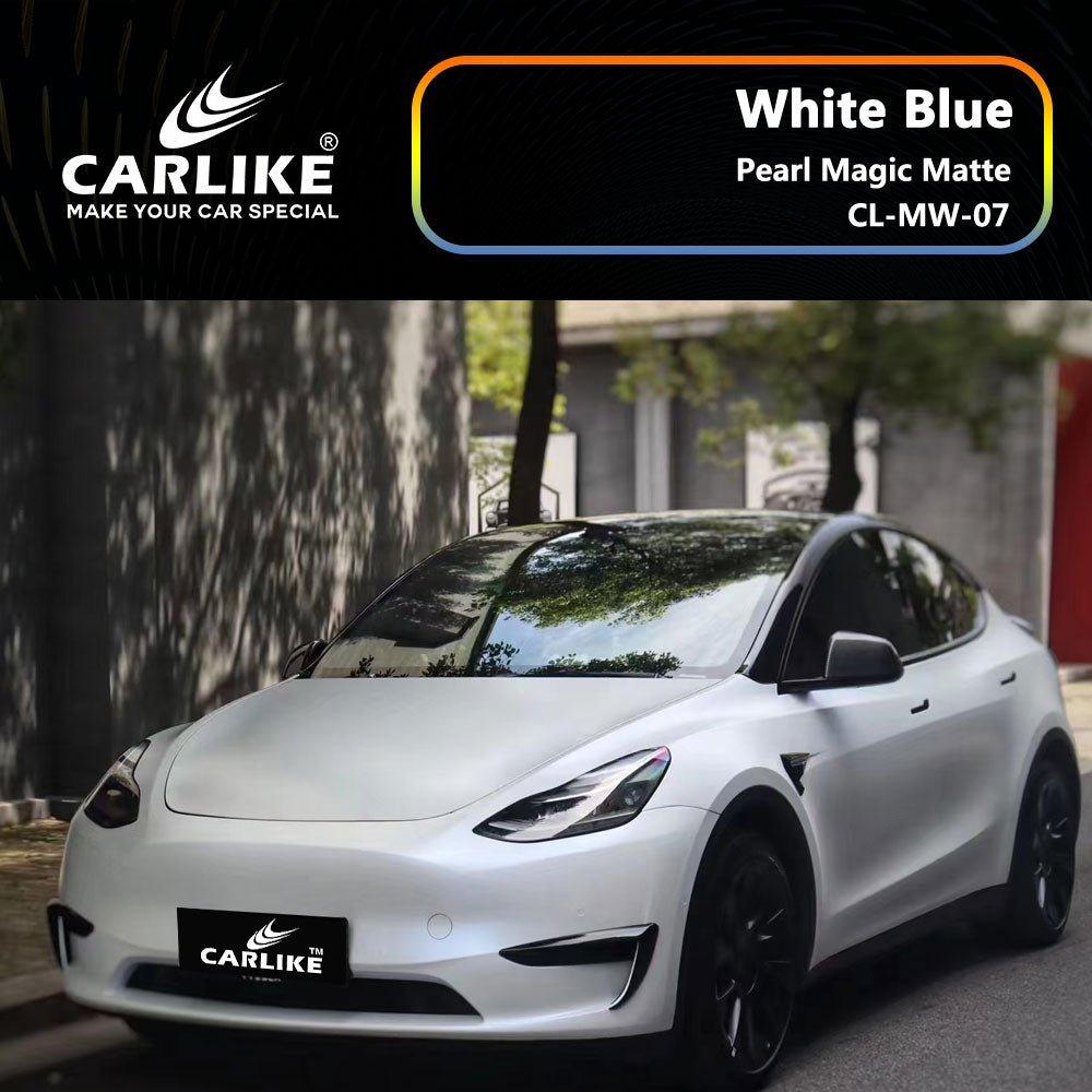 CARLIKE CL-MW-07 Pearl Magic Matte White Blue Vinyl — 