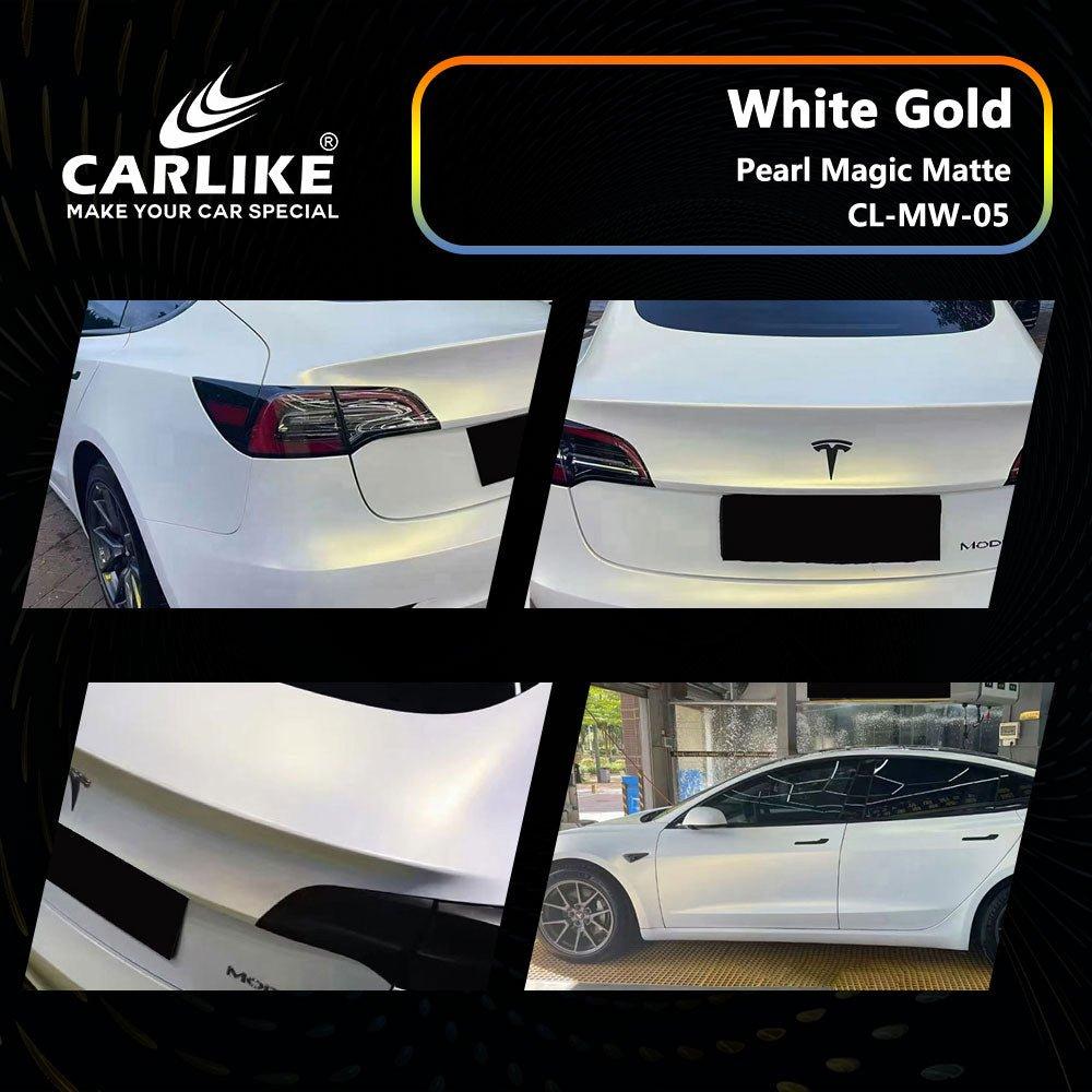 CARLIKE CL-MW-05 Nacré Magique Mat Blanc Or Vinyle — 