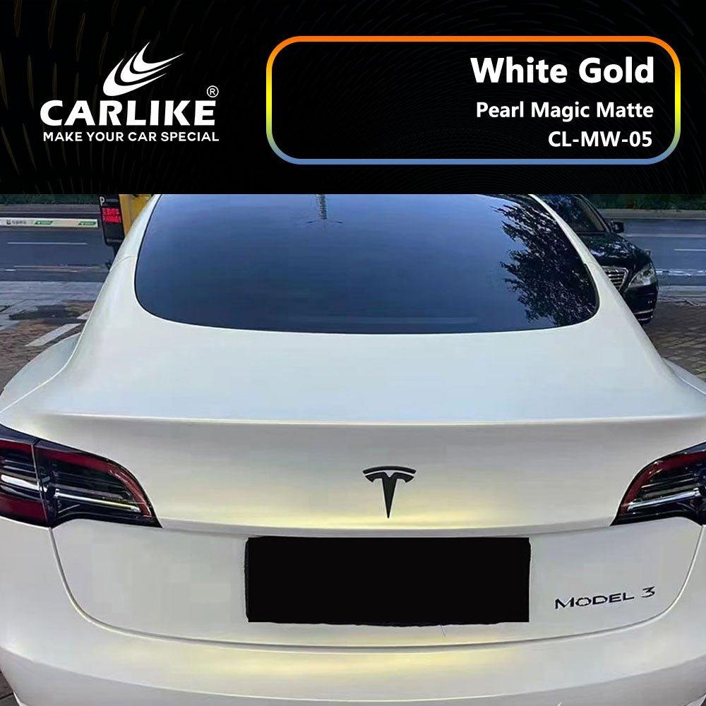 CARLIKE CL-MW-05 Nacré Magique Mat Blanc Or Vinyle — 