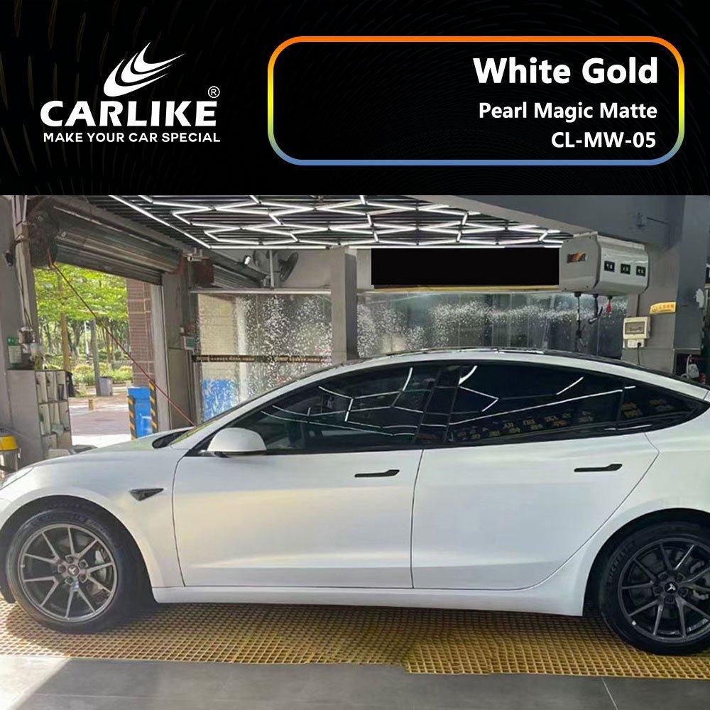 CARLIKE CL-MW-05 Nacré Magique Mat Blanc Or Vinyle — 
