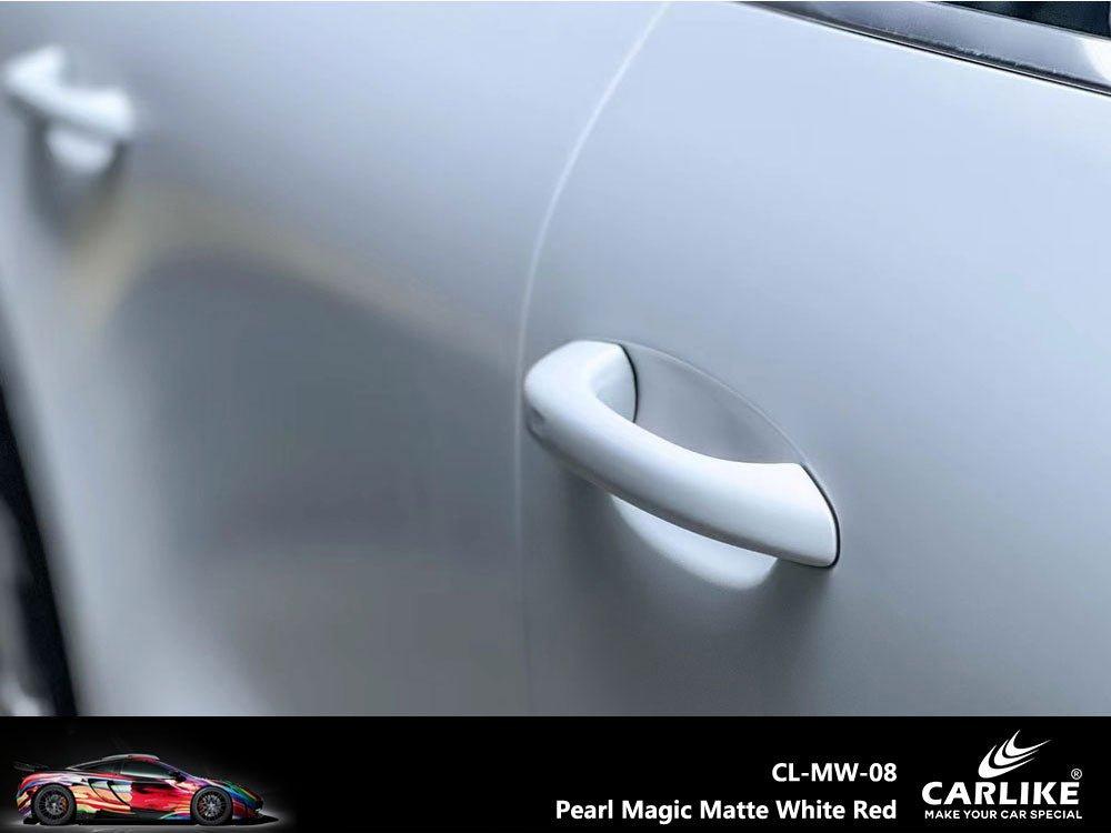 CARLIKE CL-MW-08 Pearl Magic Matte White Red Vinyl — 