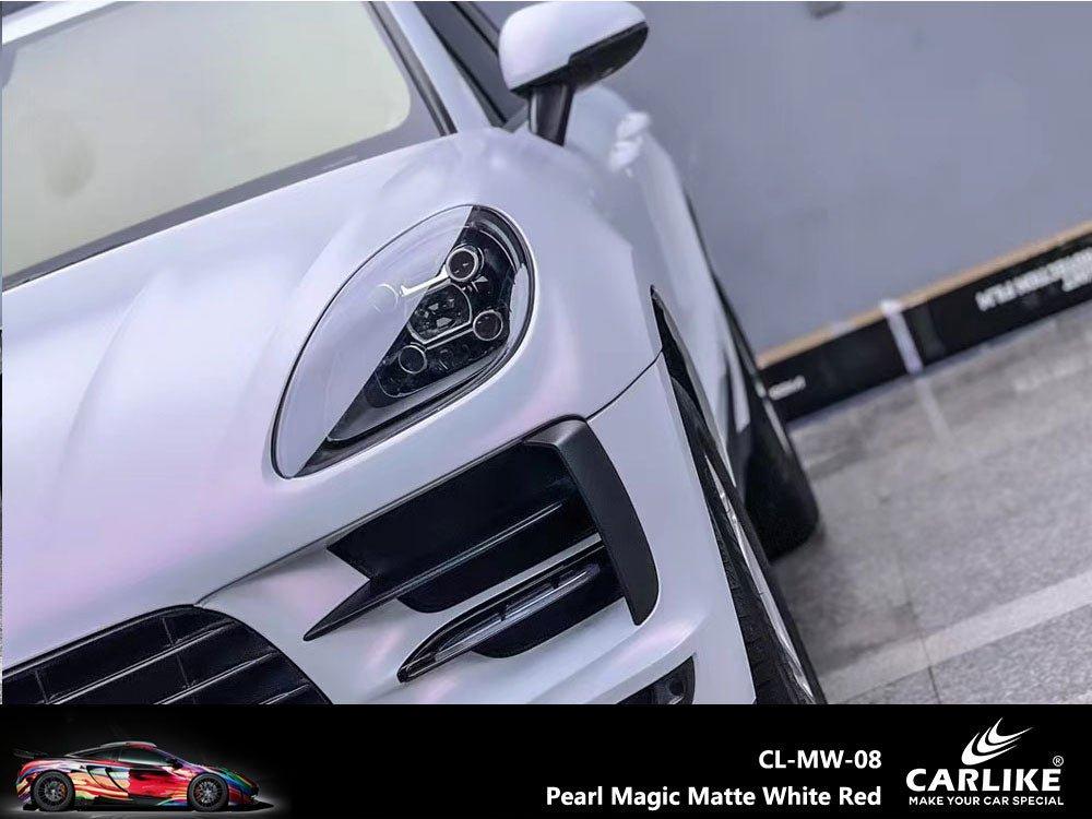 CARLIKE CL-MW-08 Pearl Magic Matte White Red Vinyl — 