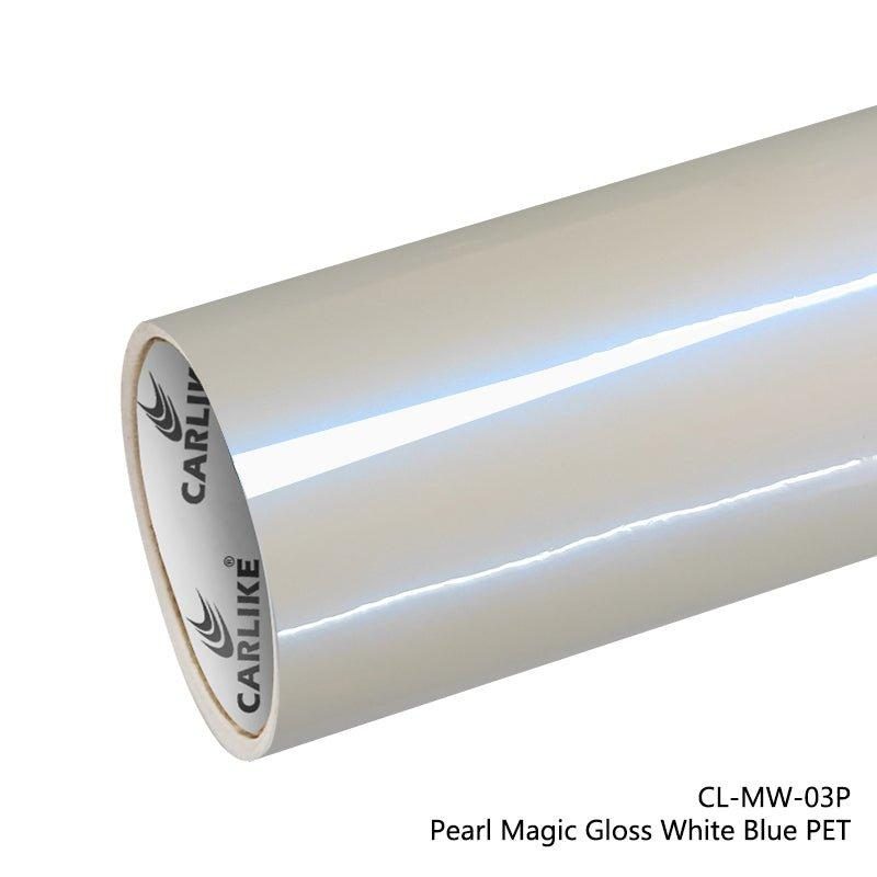 CARLIKE CL-MW-03P Nacré Magique Brillant Blanc Bleu Vinyle PET Liner — 