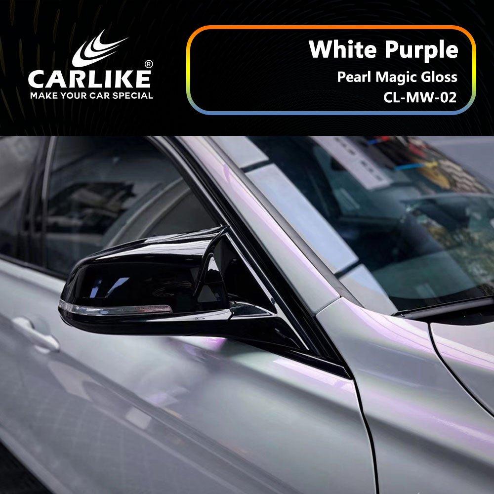 CARLIKE CL-MW-02P Nacré Magique Brillant Blanc Violet Vinyle PET Liner — 