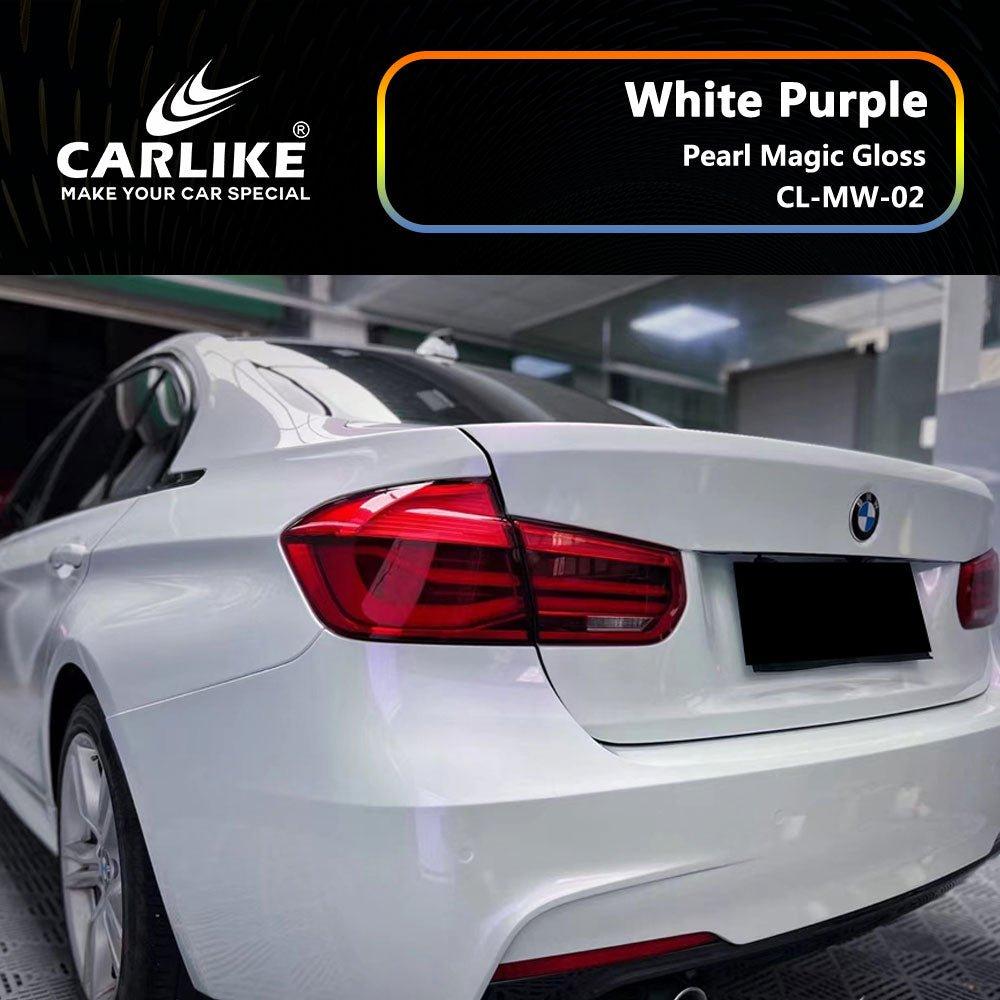 CARLIKE CL-MW-02P Nacré Magique Brillant Blanc Violet Vinyle PET Liner — 