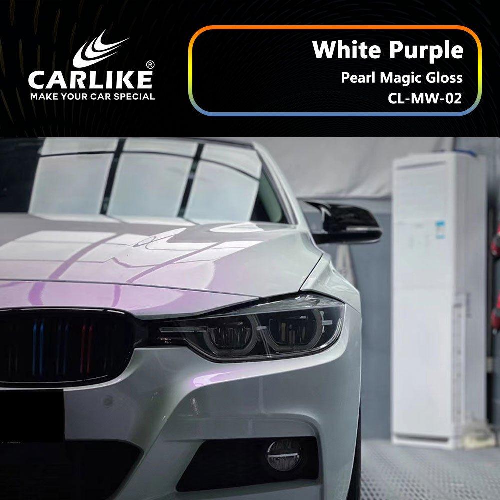 CARLIKE CL-MW-02P Nacré Magique Brillant Blanc Violet Vinyle PET Liner — 