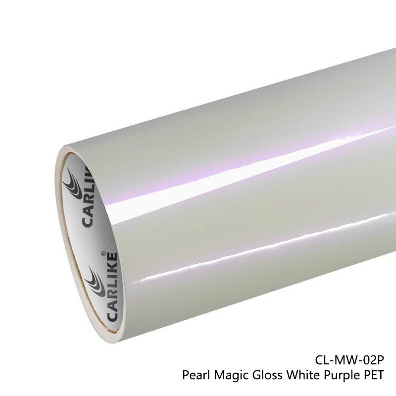 CARLIKE CL-MW-02P Nacré Magique Brillant Blanc Violet Vinyle PET Liner — 