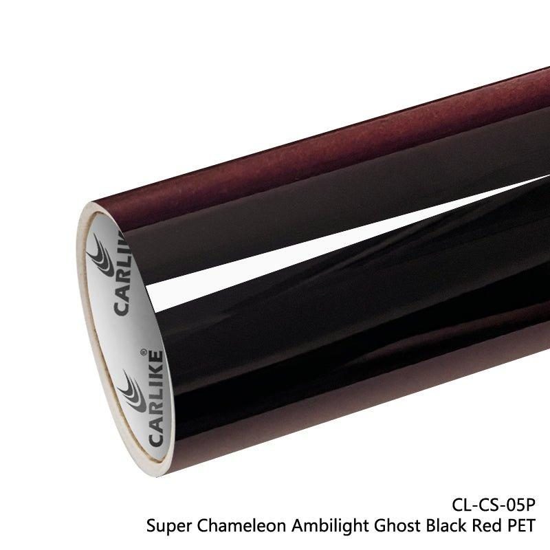 CARLIKE CL-CS-05P Super Chameleon Ambilight Ghost Black Red Vinyl PET Liner — 