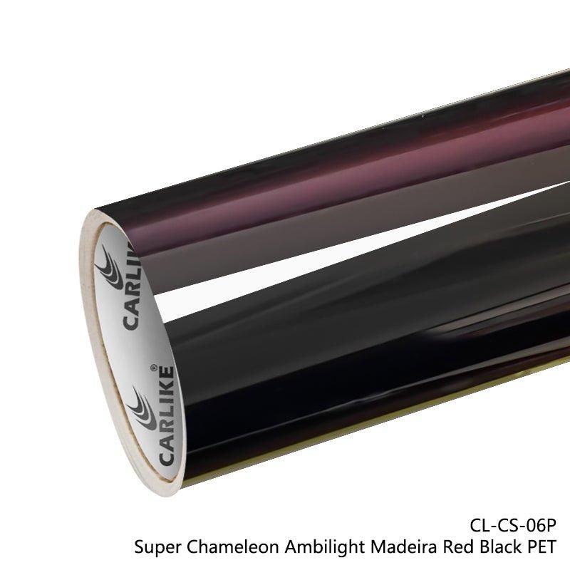 CARLIKE CL-CS-06P Super Caméléon Ambilight Madeira Rouge Noir Vinyle PET Liner — 