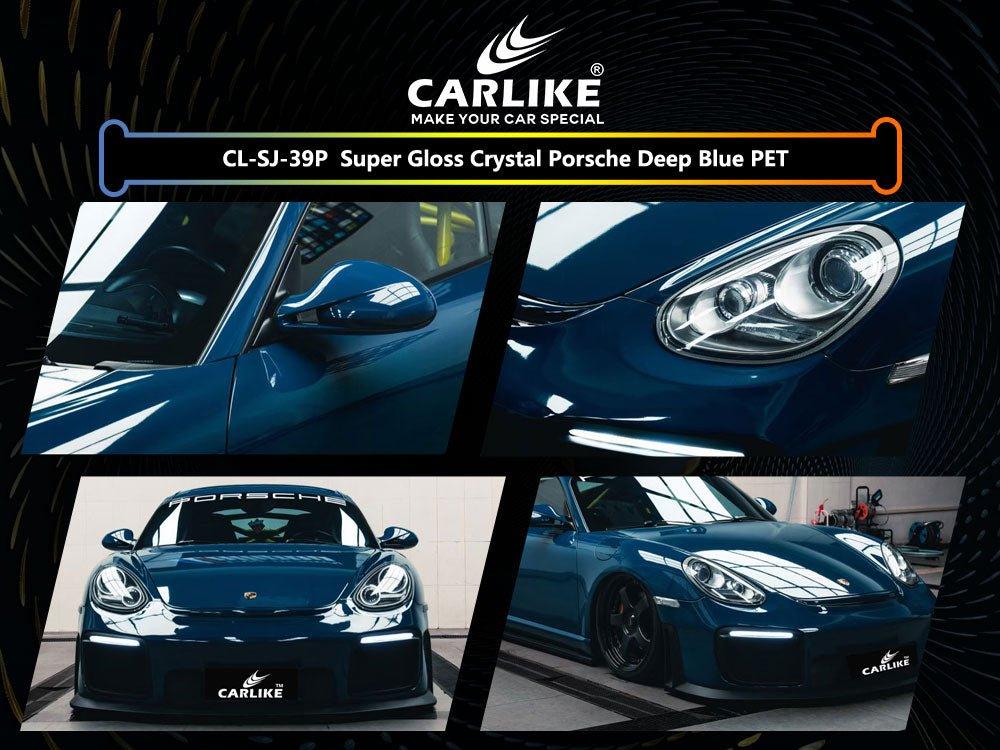 CARLIKE CL-SJ-39 Ultra-brillant Cristal Porsche Profond Bleu Vinyle — 